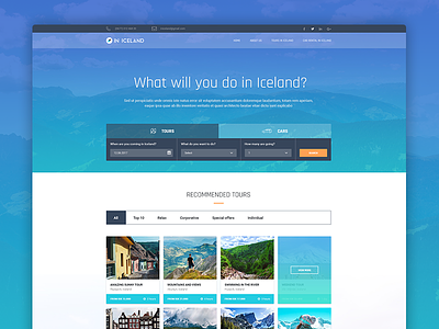 InIceland - Full web design iceland modern web design tourism tours travel web design