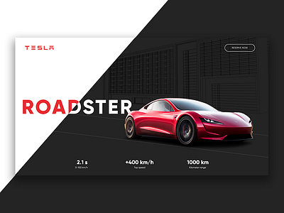 Tesla Roadster landing page agency design dribbble tesla ui ux viska web web design web development webdesign website