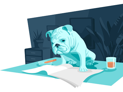 Office dog for office blog - Illustration dog dog illustration illustration illustration agency illustration art illustration design office office design web design