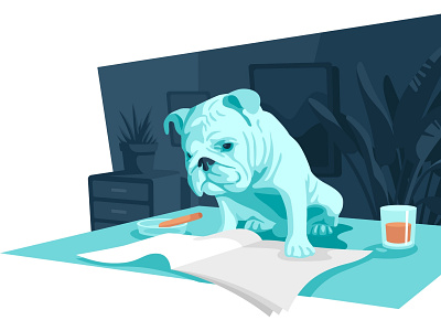 Office dog for office blog - Illustration