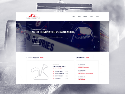 Koiranen GP Homepage homepage landing racing slider sportified web webdesign website