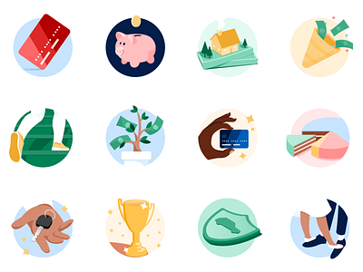 Spot Illustrations - NerdWallet adobe illustrator branding design drawing finance financial illustrations icons illustration illustrator macro money spot illustrations spots