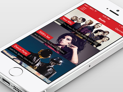 Last.Fm Mobile Radio Concept artists flat ios last.fm mobile music radio red