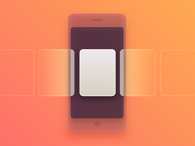 Horizontal Scrolling Pages abstract cards illustration ui