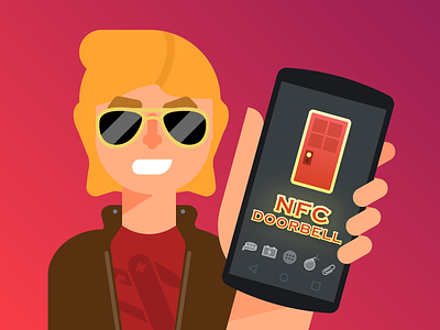 MacGyver - NFC Doorbell 1 character illustration macgyver nfc