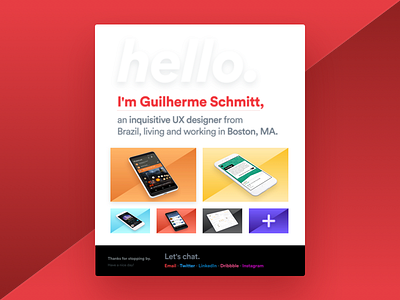 2018 Portfolio - Home Screen cards case study portfolio web design