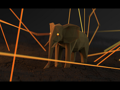 LowPoly Elephant 3d c4d cinema 4d concept elephant lowpoly neon redshift render