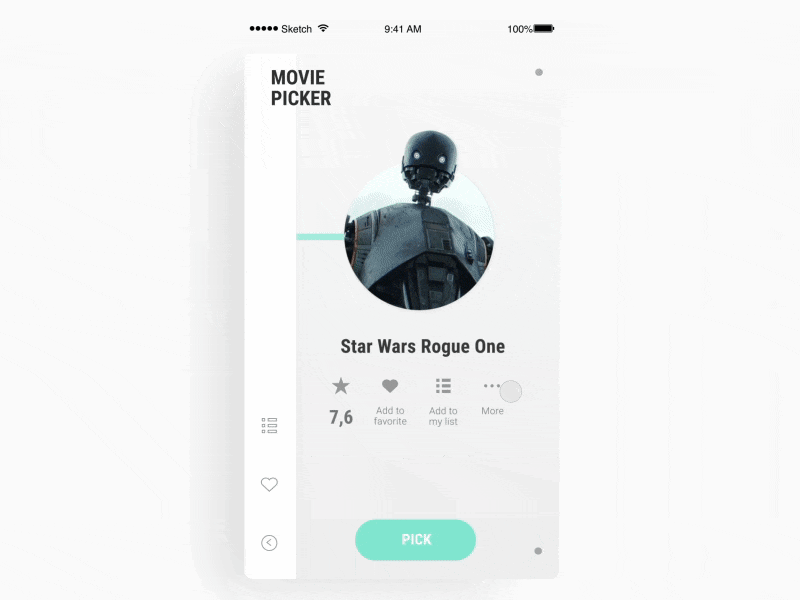 Movie Picker- Star Wars app app-concept ui ux