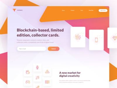 Totemic- Landing Page blockchain landing page ui ux