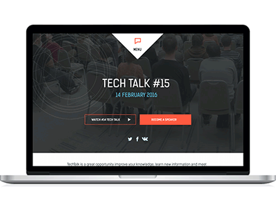 Tech Talk Responsive Design design gif interaction interface landing laptop scroll user