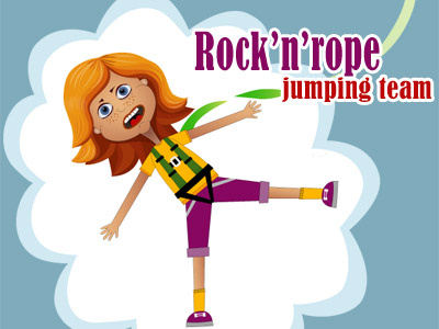 Rock'n'rope illustration girl illustration jumping rock rope