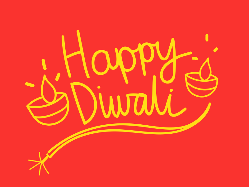 Happy Diwali diwali diya frameanimation gif gifgreetings graphicdesign greetings happydiwali india lamps lettering spark