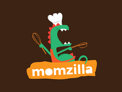 Momzilla character cooking design dinosaurus graphicdesign illustration logo mean mommy