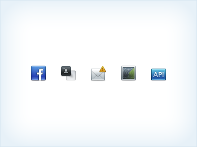 Features icons 32px alert api drag email facebook icons radar social warning