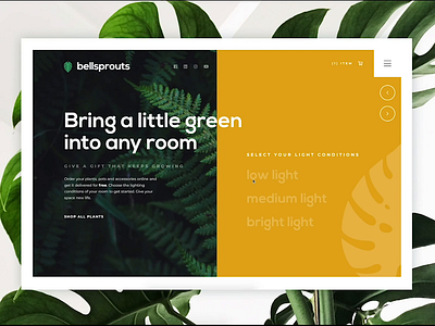 Bellsprouts Landing Page digital design home page invisionstudio landing page landing page concept logo design monstera plant care plants product designer sketch app ui design user experience user interface ux ux design ux designer web design website website design