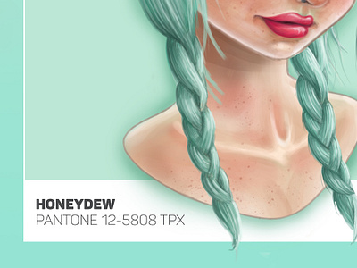 Pantone Girl - Honeydew adobe design digital digital art digital paint digital painting illustration pantone pantone honeydew photoshop photoshop art