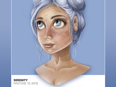 Pantone Girls - Serenity character art character creation digital art digital artist digital painting illustration illustrator illustrator cc kyle brushes kyle webster pantone pantone swatches pastel pastel color pastel hair photoshop visual art visual artist visual development wacom cintiq