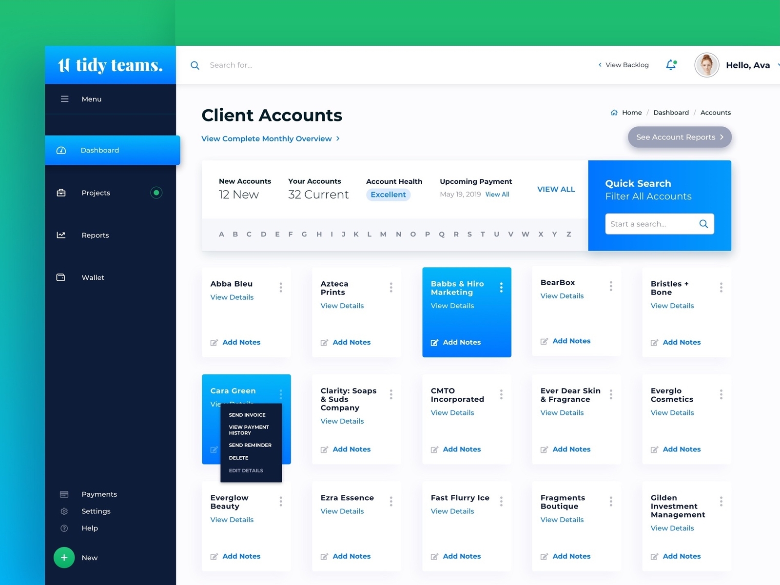 Client Management Dashboard Design by Janette Guzman on Dribbble