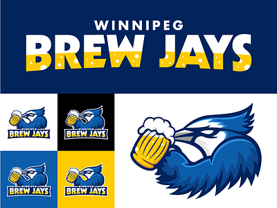 Logo Elements baseball beers bird brew design illustration jays logo sports type vector