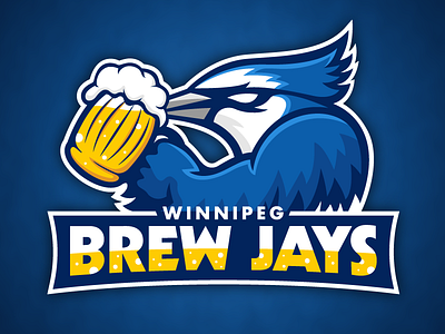 Brew Jays Logo baseball beer bird brew design illustration jays logo sports type vector
