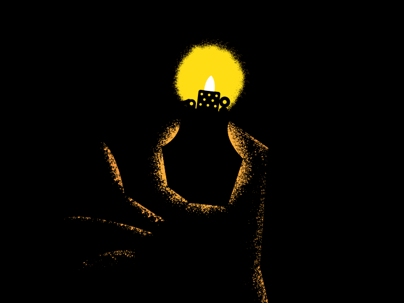 Flickering Light 2d animation black fire flame illustration light lighter shadow yellow zippo
