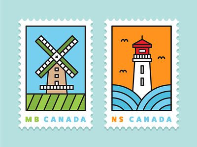 Minimal Stamp Series canada design illustration lines manitoba minimal nova scotia print simple stamp thick vector