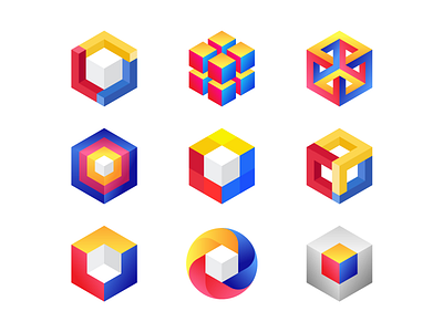 Cube Concepts branding cube design gradient icon identity illustrator logos