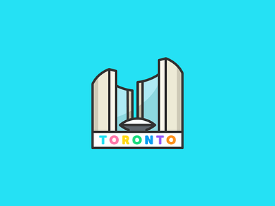 City of Toronto blue city city hall design flat illustration the six toronto vector