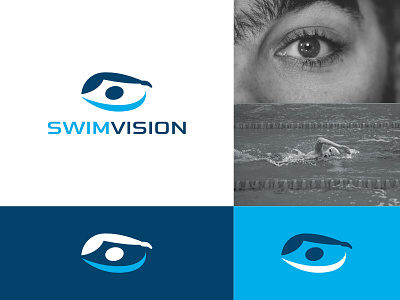 Swim Vision Logo app branding broadcast design family graphic design illustration logo swim typography ui ux vector