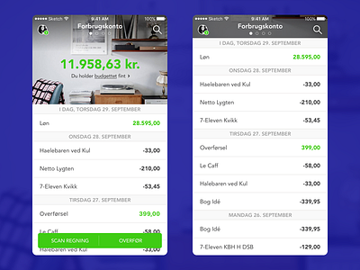Nordea Mobile Concept – account (2/3) banking concept design fintech ios mobile ui