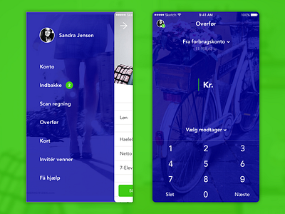 Nordea Mobile Concept – sidebar/transfer (3/3) banking concept design fintech ios mobile ui
