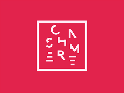 Cashmere box letters logo logotype red square text type