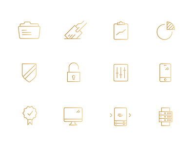 Golden Icons gold icons pictograms symbols
