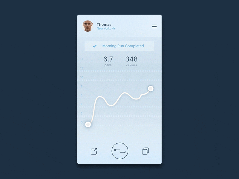 Map - Stats Transition #2 app gif graph interaction map running stats transition ui