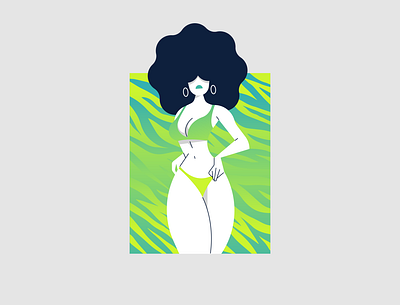 Lana africa afro blue cartoon character color design girl girl character gradient graphic green illustration illustrator sexy texture tiger vector woman
