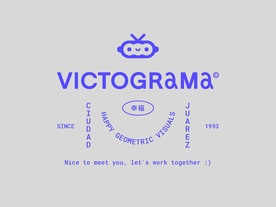 Personal brand / VICTOGRAMA blu branding branding design character dribble graphic happy hello japan kawai logo new