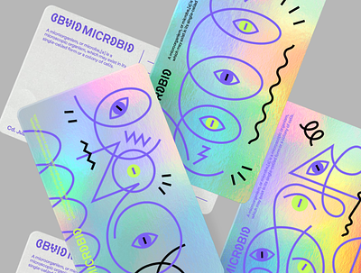 Obvio Microbio Postcards branding cartoon character color design gradient graphic illustration logo vector