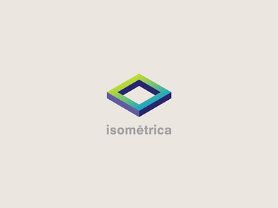 Isometrica Logo architect blue forms geometric gradient green isologo logo