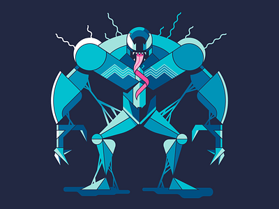 venom blue cartoon character color comic design gradient illustration marvel sony spiderman vector venom