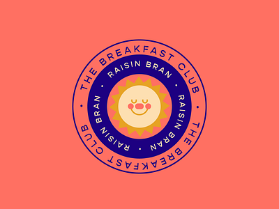 Raisin Bran Stark badge cereal character color design illustration kellogs orange sun typography vector