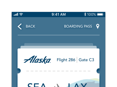 Mentor Design Challenge 1 of 3: Boarding Pass airlines alaska blue boarding green ios pass