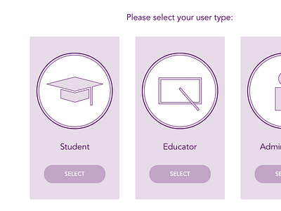 Daily UI #064: Select User Type 064 daily education purple select type ui user