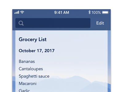 Daily UI #065: Notes Widget 065 blue daily grocery ios list notes ui widget