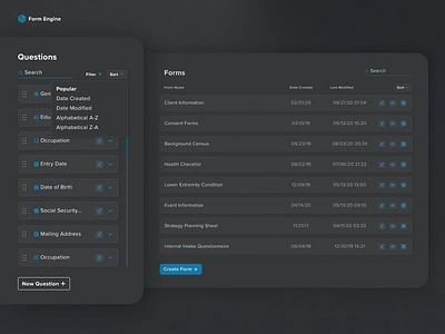 Form Engine 2020 dashboard drag drag and drop figma form form builder form design form field forms ui ux