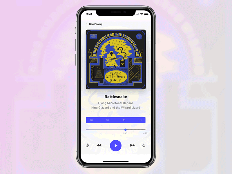 Player Concept 2018 animation dailyui flinto iphone x mobile music player prototype sketch ui ux