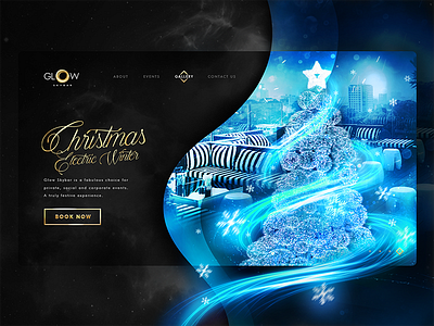 Glow Christmas Landing Page bar christmas elegant glow landing page luxury skybar website winter