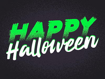 Happy Halloween grain green halloween script texture type