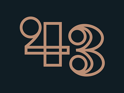 43 numbers outline typography
