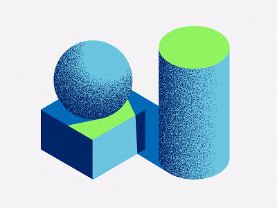 Shapes and Noise blocks blue building design flat green illustration tech texture vector
