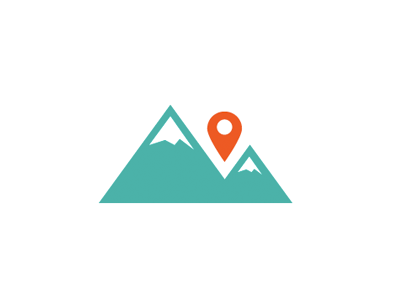 Tour Logo location logo map marker mountains orange